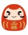 必勝だるまイラスト01/赤