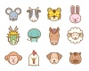 十二支かわいい動物アイコンセット