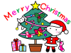 クリスマスツリーと猫サンタと子猫３