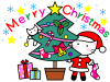 クリスマスツリーと猫サンタと子猫４