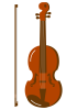 1_楽器_バイオリン・ｆ字孔がタツノオトシゴ型・音楽・弦楽器・2024年辰年年賀状