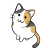 みあげる猫　三毛猫