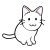 お座りする猫　白猫