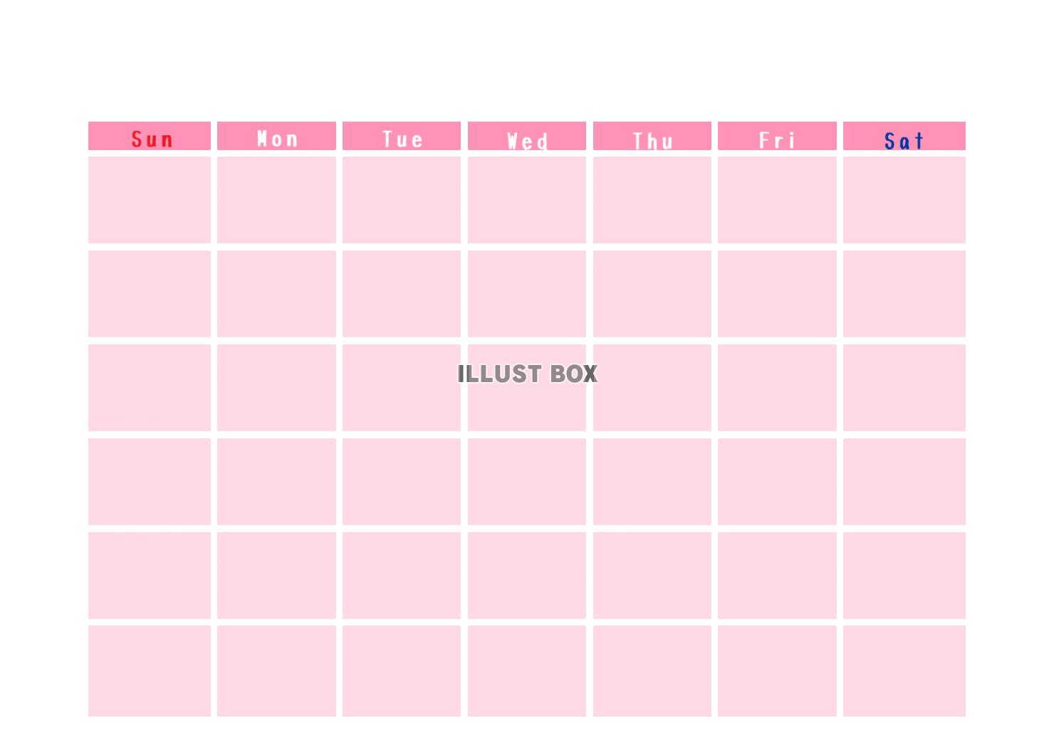 シンプルなカレンダー枠　ピンク
