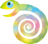 トグロを巻いたかわいいヘビのカラフル水彩風キャラクター