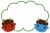 節分の赤鬼と青鬼の吹き出しイラスト02
