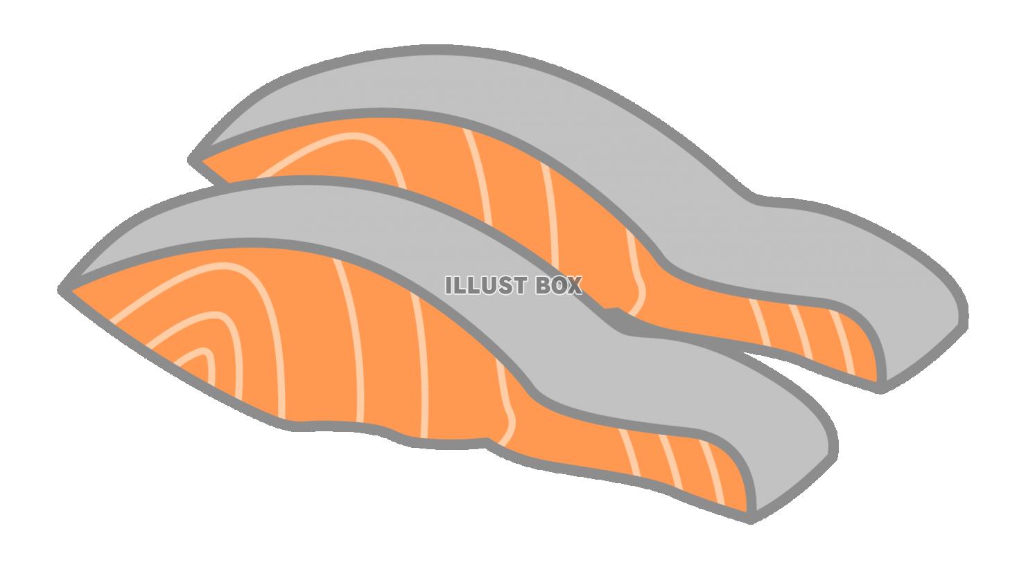 鮭の切り身のシンプルなイラスト
