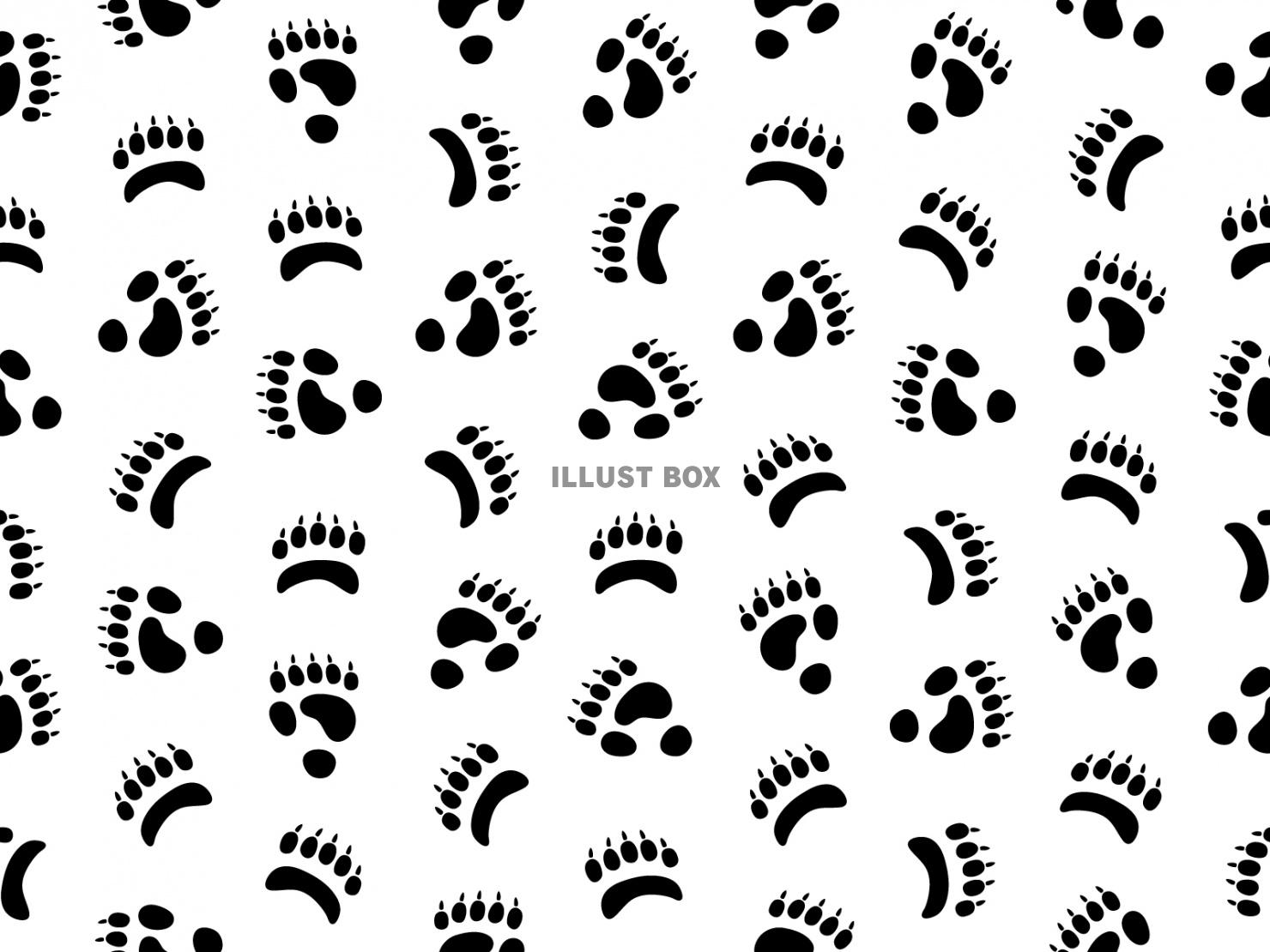 パンダの足跡のシームレスパターン背景
