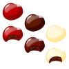 ハート型一粒チョコレート 3種セット バラ