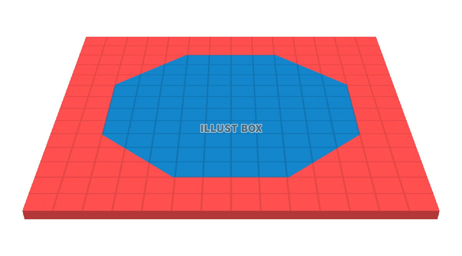 八角形のテコンドー競技場のイラスト