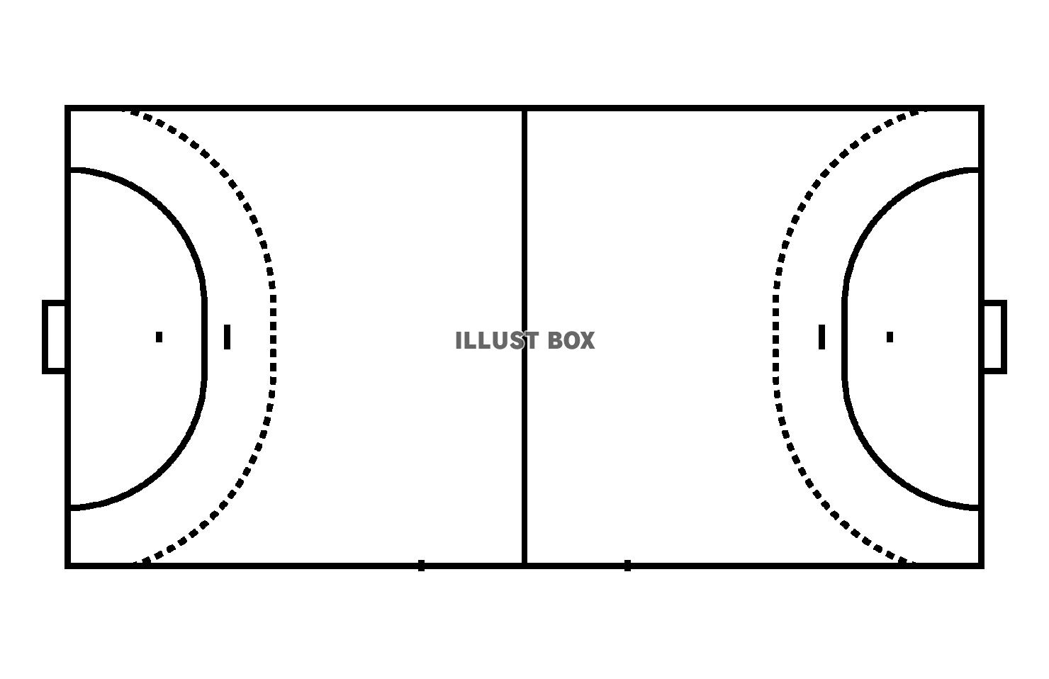 ハンドボールコートのイラスト
