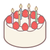 シンプルなバースデーケーキのイラスト