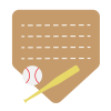 バットとボールで飾ったベース型の野球メッセージカード01
