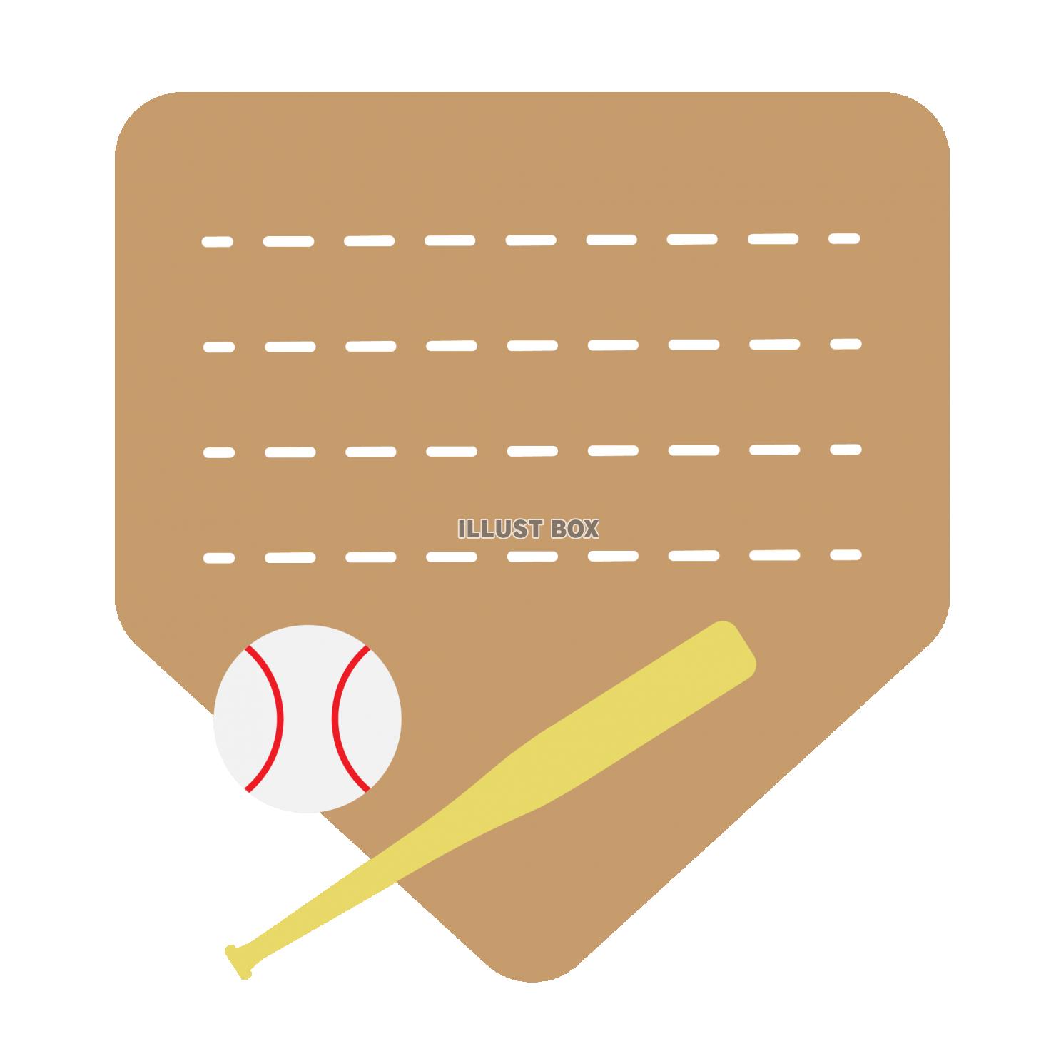 バットとボールで飾ったベース型の野球メッセージカード01