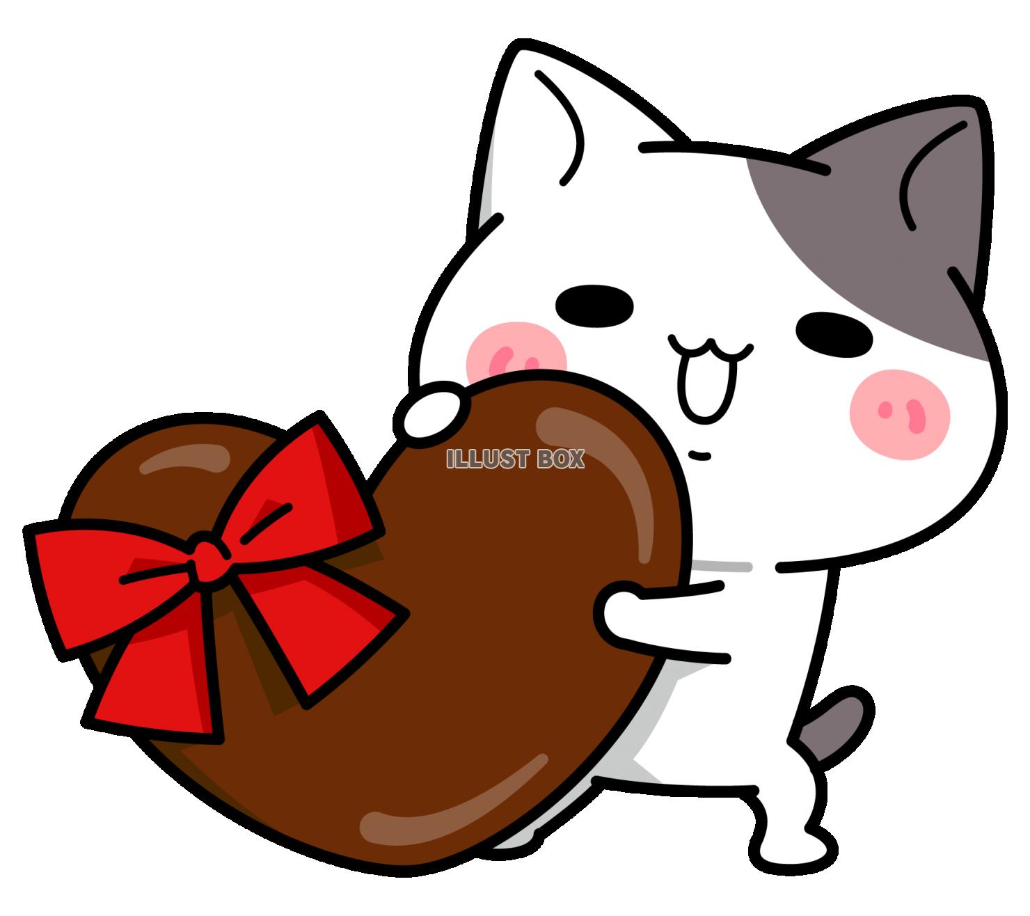 ハートチョコどうぞ＜ぶち猫　にゃんこ＞