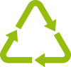 シンプルなリサイクルマークの緑のロゴアイコン