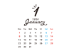 2024年1月のお洒落なカレンダー