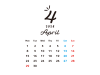 2024年４月のおしゃれなカレンダー
