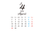 2024年４月のおしゃれなカレンダー