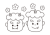 塗り絵　節分の鬼たちの顔