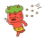節分　逃げる赤鬼