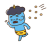 節分　逃げる青鬼