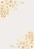 白の和柄に流水とピンクの葉桜の和背景タテ