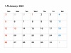 2025年1月のカレンダー