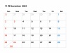 2025年11月のカレンダー
