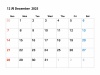2025年12月のカレンダー