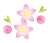 桃の節句ひな祭りにきれいな桃の花の可愛いワンポイント飾り