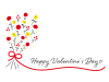 かわいい手描きの花束とバレンタインの文字