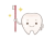 歯ブラシを持った健康な歯のキャラクター