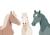 3頭の馬の北欧調イラスト