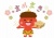 ひらがなのまめまき文字のある赤鬼イラスト
