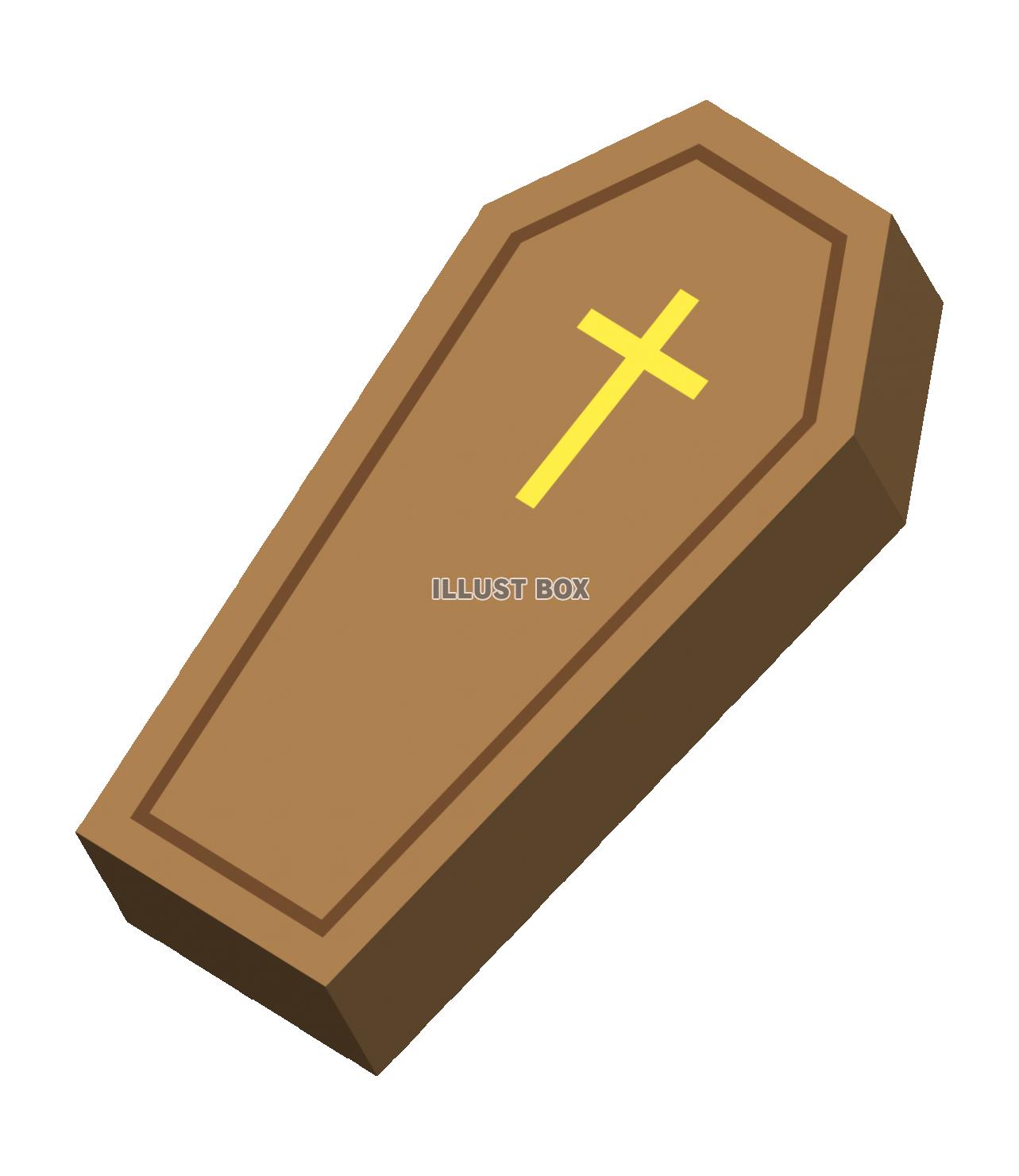 十字架の棺桶のイラスト
