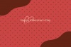水玉模様のバレンタインカード/赤・ブラウン