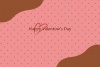 水玉模様のバレンタインカード/ピンク・ブラウン