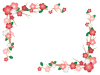 グラデーションで彩色した梅の花と枝と葉のフレーム14