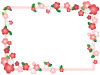 グラデーションで彩色した梅の花と枝と葉のフレーム18