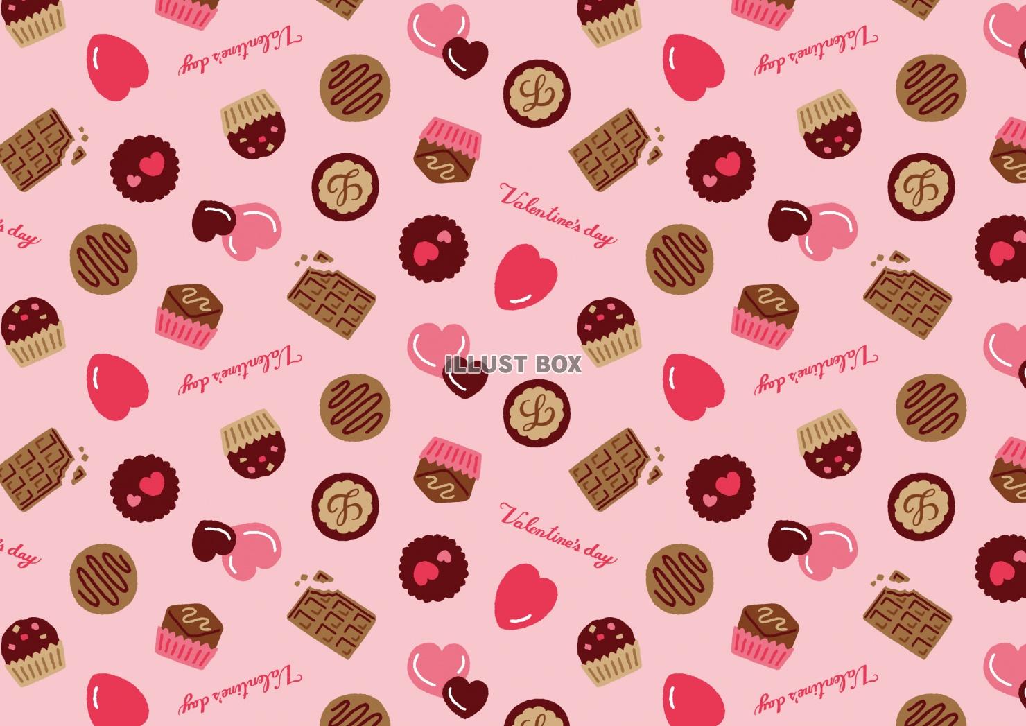 バレンタインチョコレートのパターン・ピンク