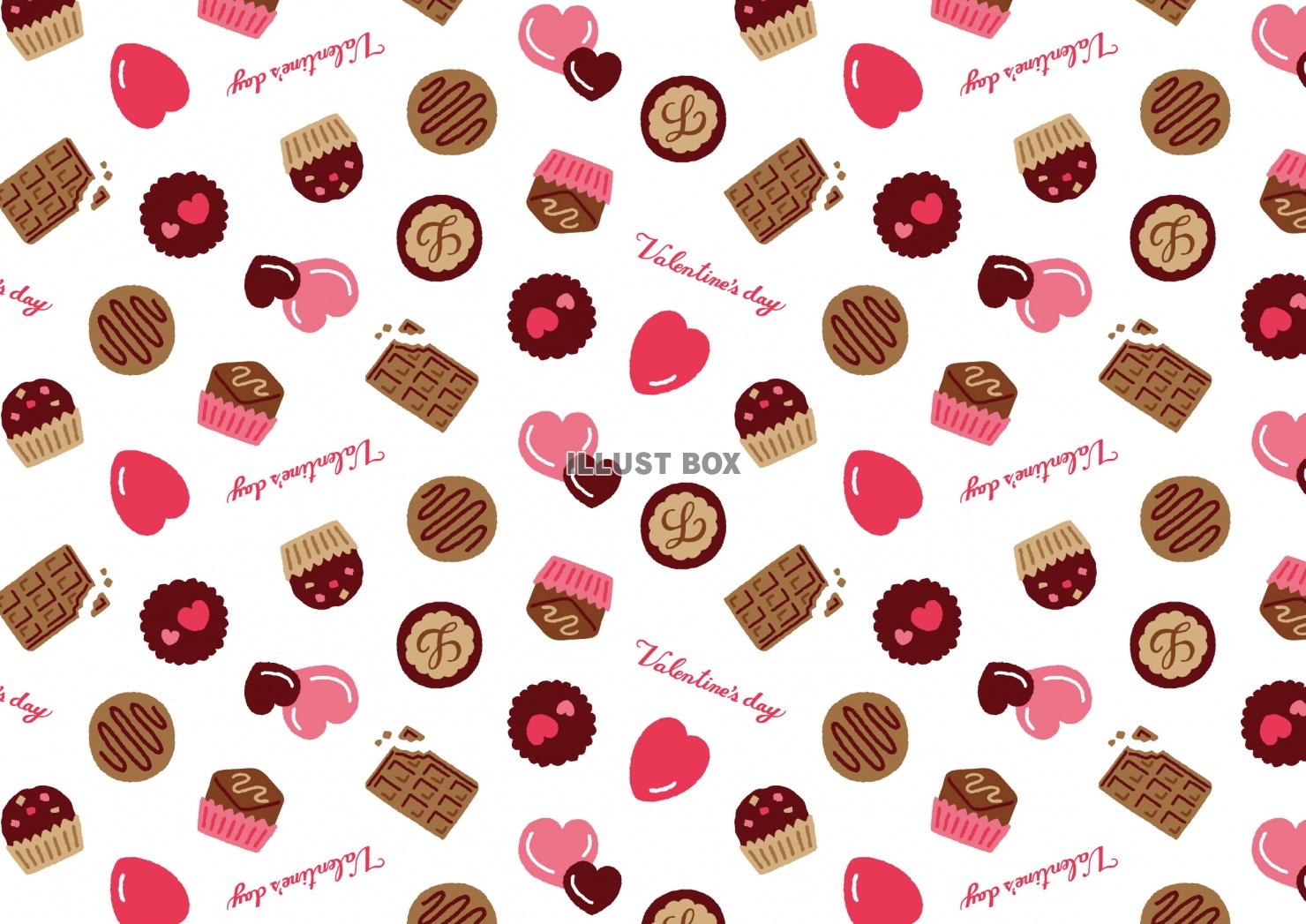 バレンタインチョコレートのパターン・白