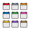 9色のカレンダーアイコン