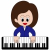 ピアノを弾く女性のイラスト