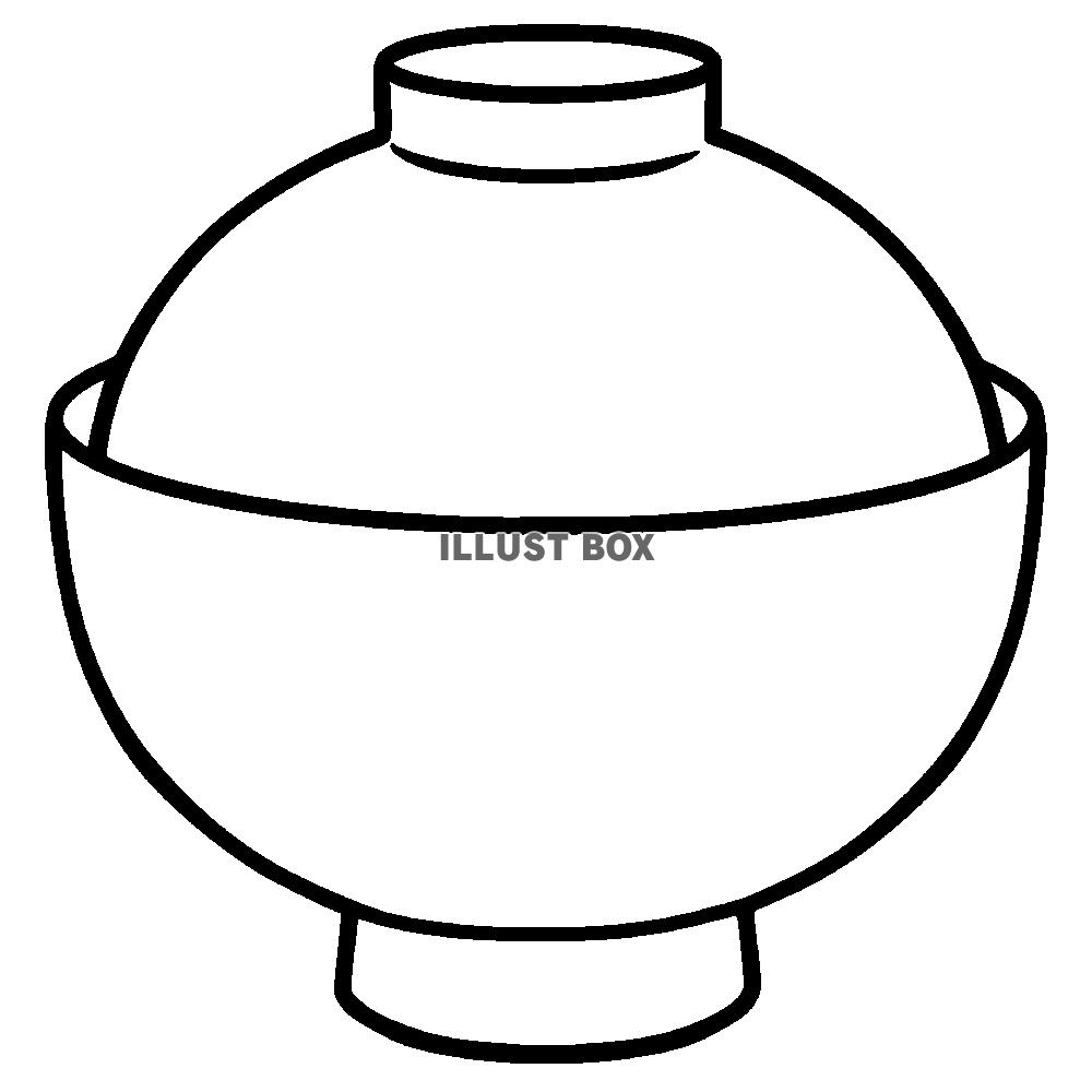 雑煮椀のシンプルなイラスト　線画