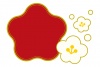 かわいい梅の花のフレーム/白梅・赤