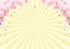 桜と金色集中線背景ヨコ