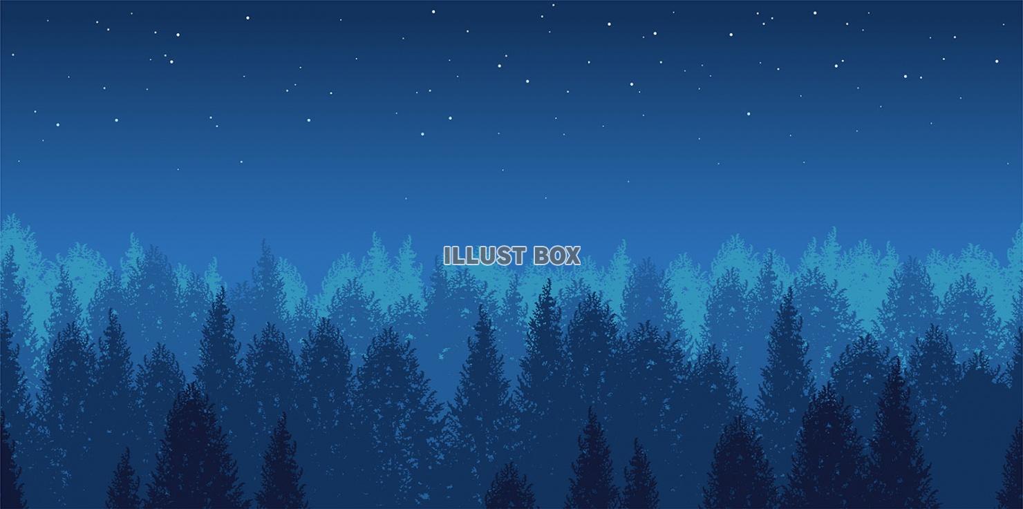 夜の森のシームレスな背景イラスト