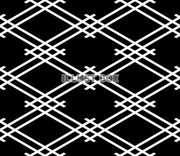 シームレスな井筒割菱文様1 黒白【EPS】