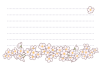 桜のメッセージカード　はがきサイズ罫線入り横向き